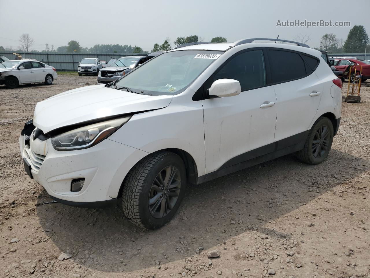 2014 Hyundai Tucson Gls White vin: KM8JUCAG3EU897915