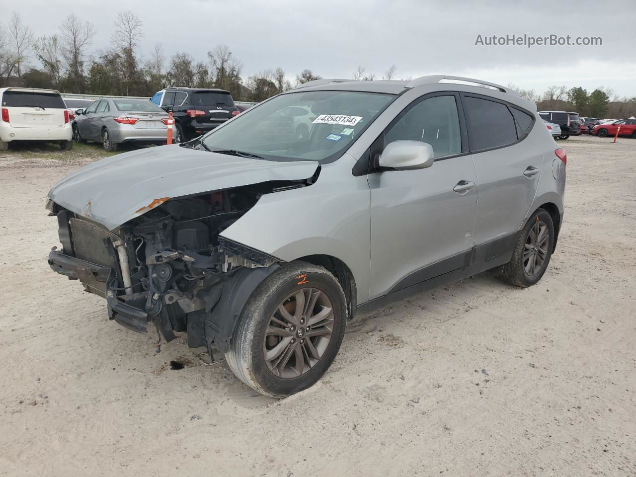 2014 Hyundai Tucson Gls Gray vin: KM8JUCAG4EU896207