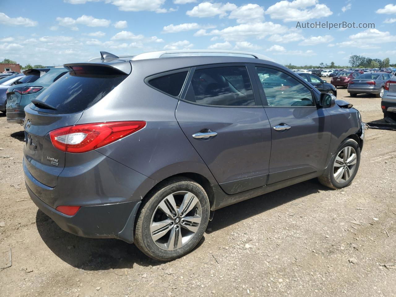 2014 Hyundai Tucson Gls Gray vin: KM8JUCAG5EU850093