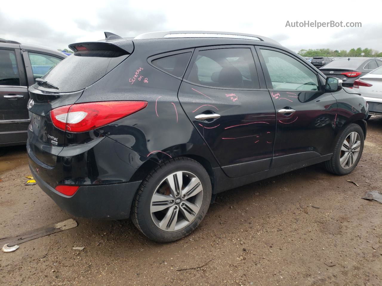 2014 Hyundai Tucson Gls Black vin: KM8JUCAGXEU792210