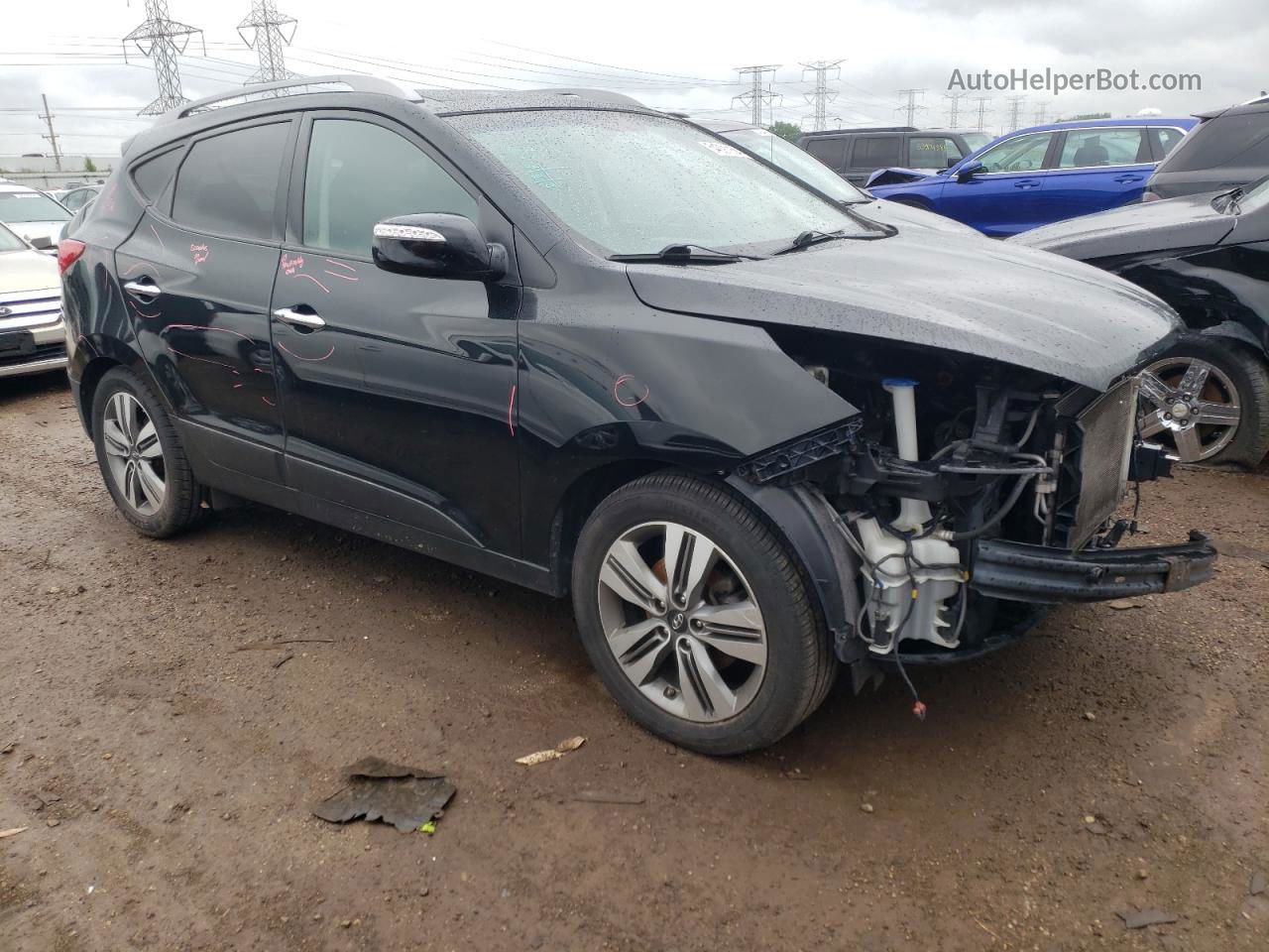 2014 Hyundai Tucson Gls Black vin: KM8JUCAGXEU792210