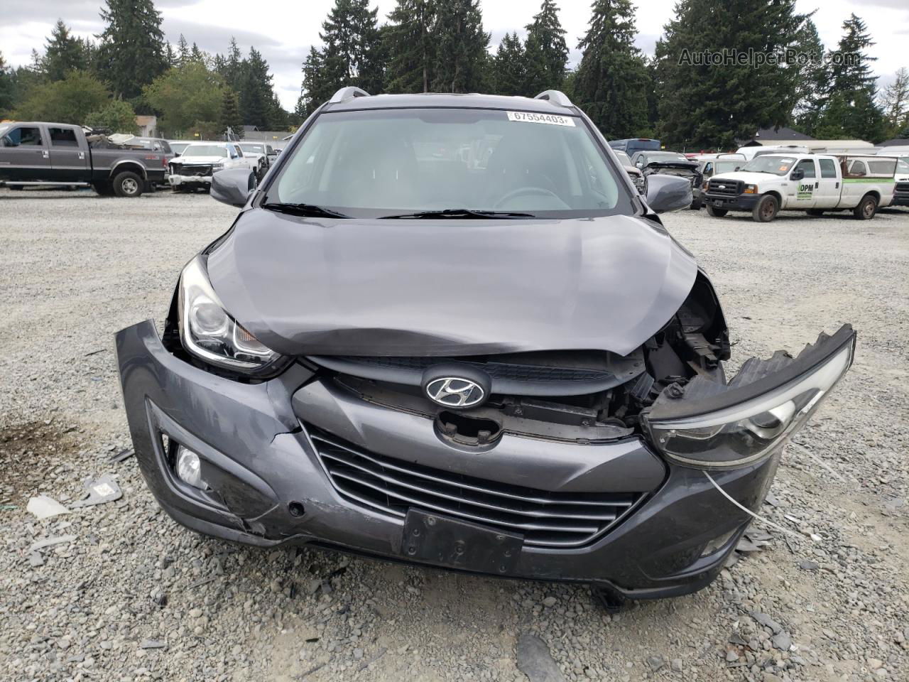 2014 Hyundai Tucson Gls Gray vin: KM8JUCAGXEU855144