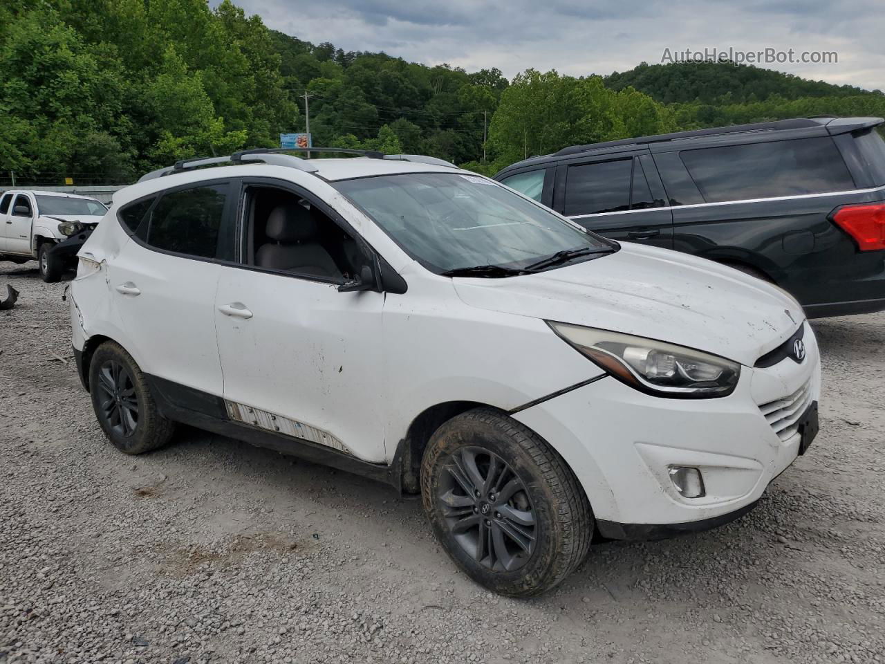 2014 Hyundai Tucson Gls White vin: KM8JUCAGXEU944566