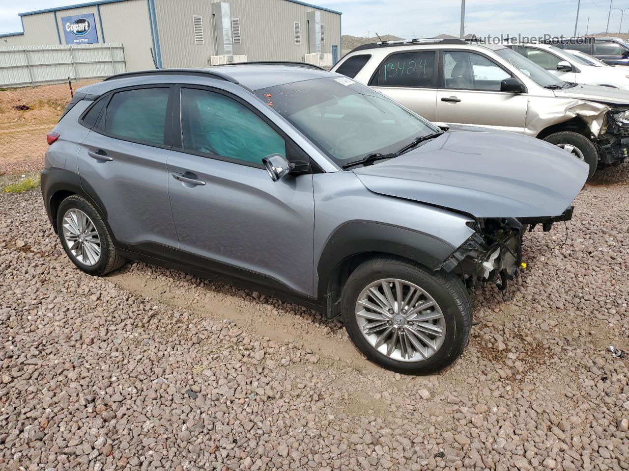 2021 Hyundai Kona Sel Gray vin: KM8K22AAXMU706215