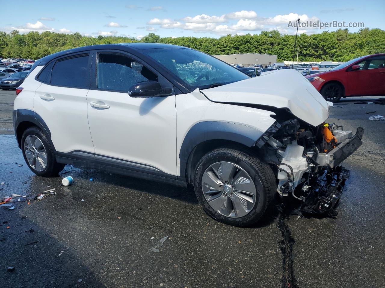 2021 Hyundai Kona Sel White vin: KM8K23AG5MU132701