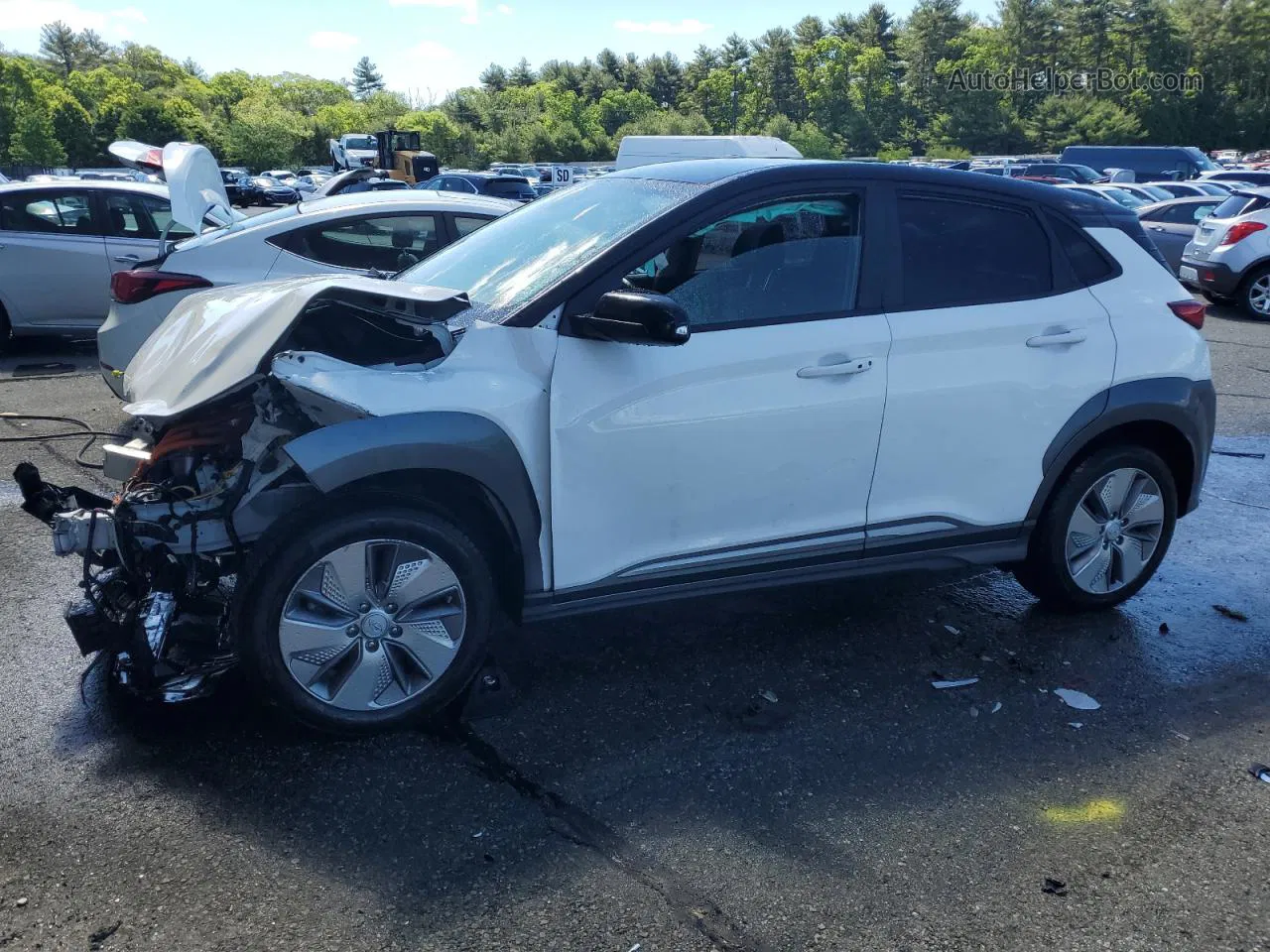 2021 Hyundai Kona Sel White vin: KM8K23AG5MU132701