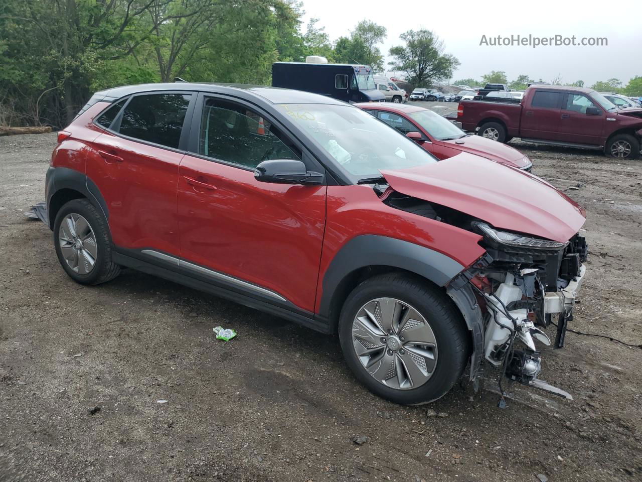 2021 Hyundai Kona Sel Red vin: KM8K23AG7MU106309