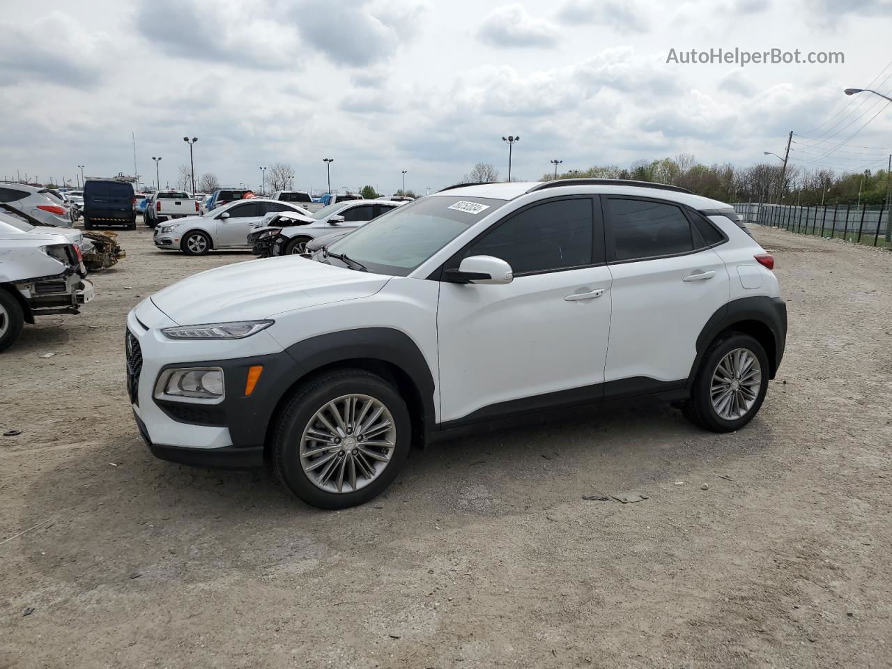 2021 Hyundai Kona Sel White vin: KM8K2CAA0MU618036