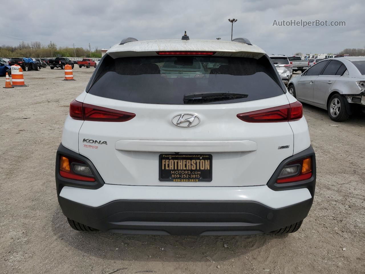 2021 Hyundai Kona Sel White vin: KM8K2CAA0MU618036