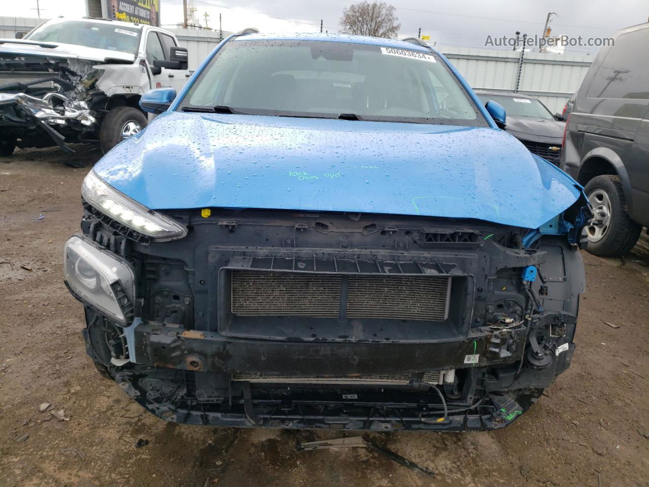 2021 Hyundai Kona Sel Синий vin: KM8K2CAA8MU612582