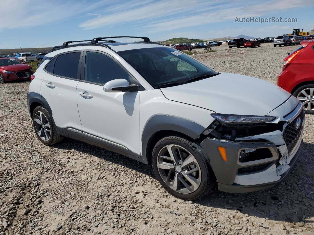 2021 Hyundai Kona Limited White vin: KM8K3CA56MU605744