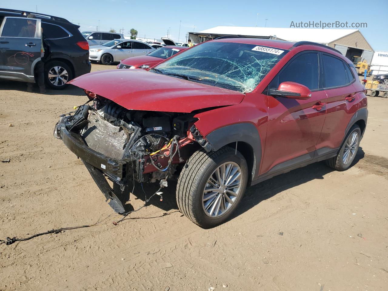 2021 Hyundai Kona Sel Plus Red vin: KM8K6CAA8MU735559