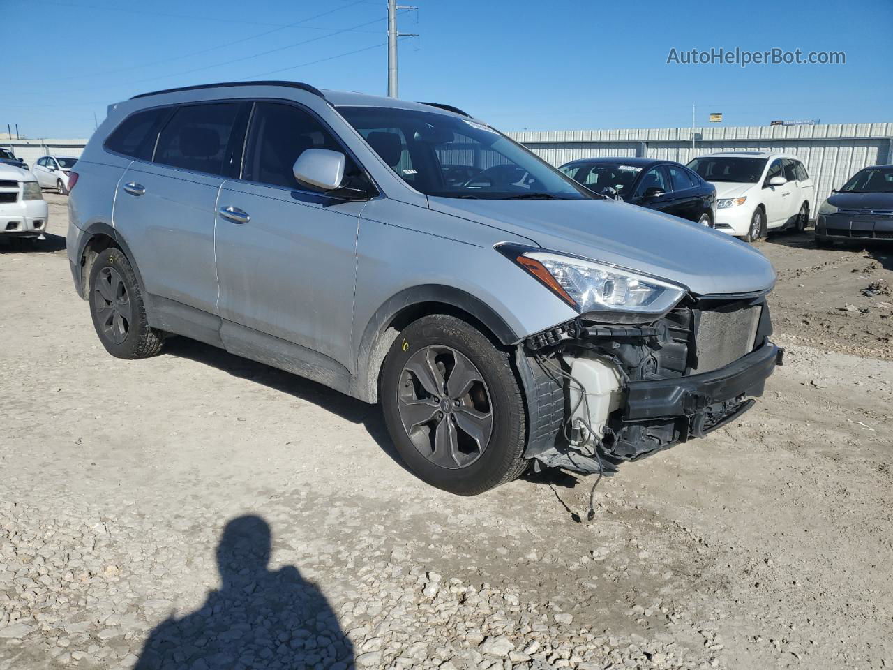 2014 Hyundai Santa Fe Gls Silver vin: KM8SM4HF0EU044864