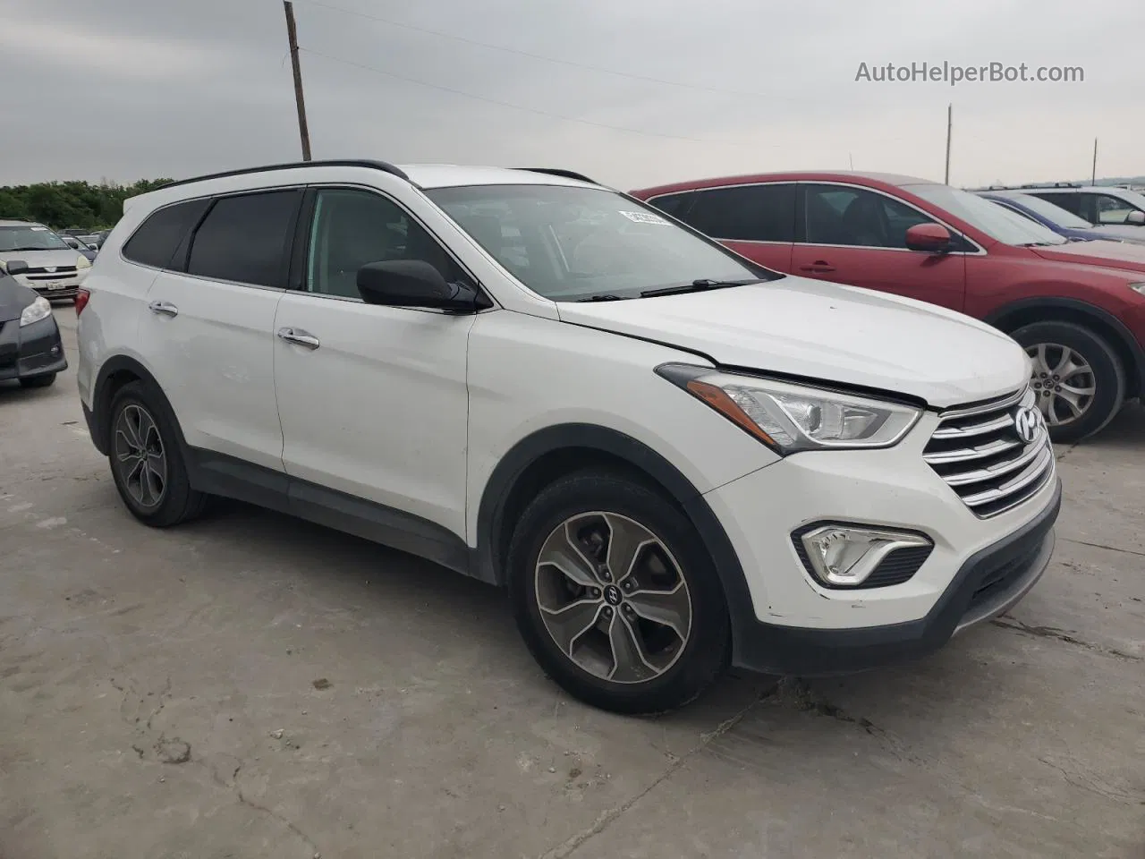 2013 Hyundai Santa Fe Gls White vin: KM8SM4HF2DU013050