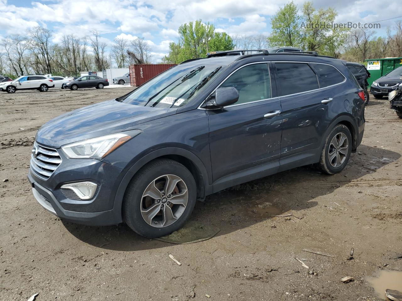 2014 Hyundai Santa Fe Gls Серый vin: KM8SM4HF3EU038315