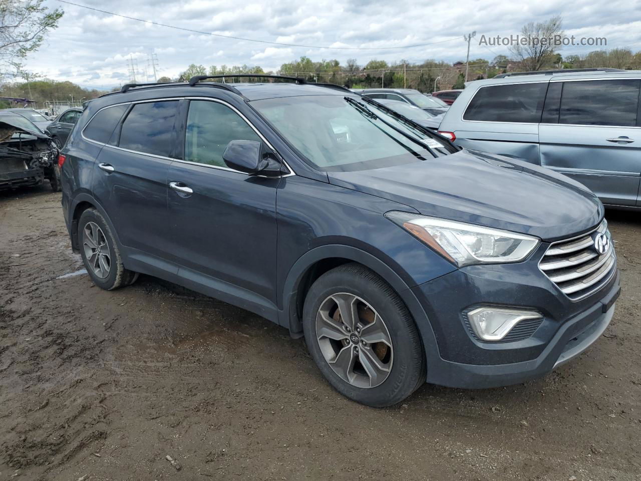 2014 Hyundai Santa Fe Gls Серый vin: KM8SM4HF3EU038315