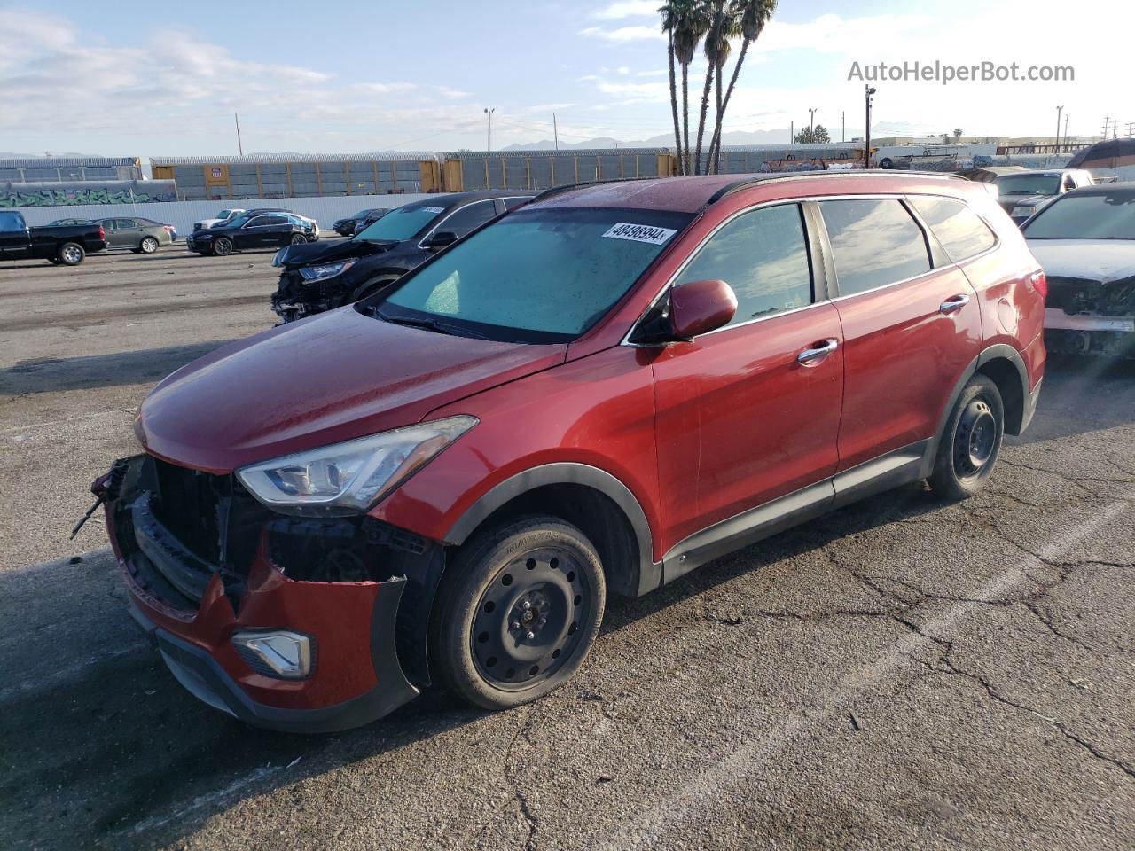 2014 Hyundai Santa Fe Gls Red vin: KM8SM4HF5EU040700