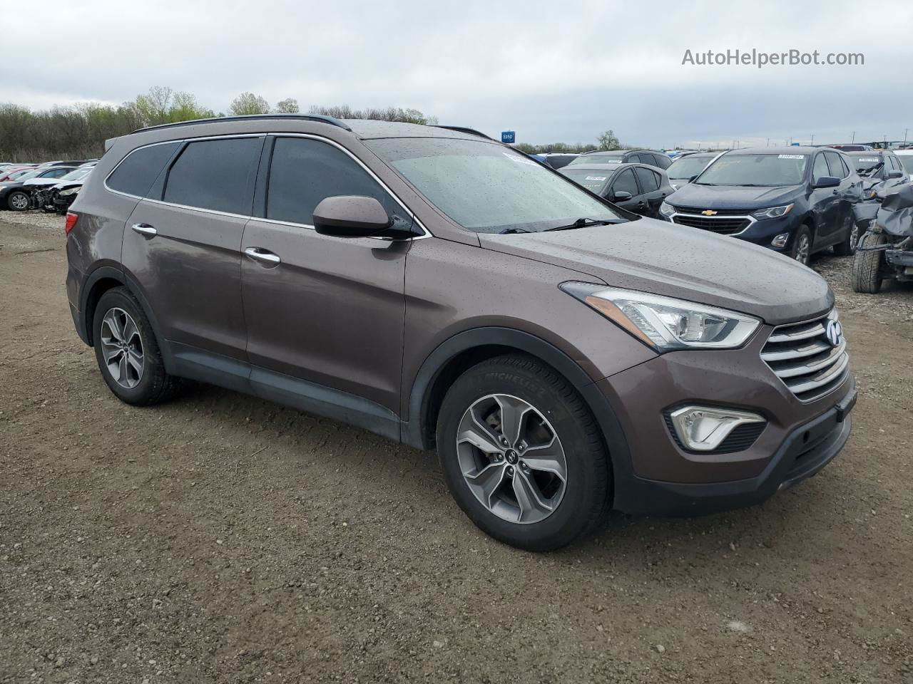 2014 Hyundai Santa Fe Gls Brown vin: KM8SM4HFXEU047688