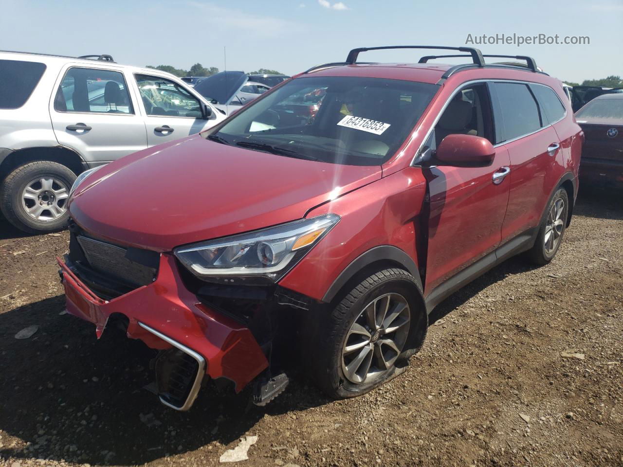 2018 Hyundai Santa Fe Se Red vin: KM8SMDHF1JU270776