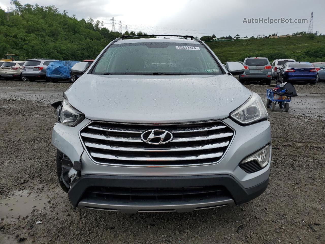 2014 Hyundai Santa Fe Gls Silver vin: KM8SMDHF6EU062821