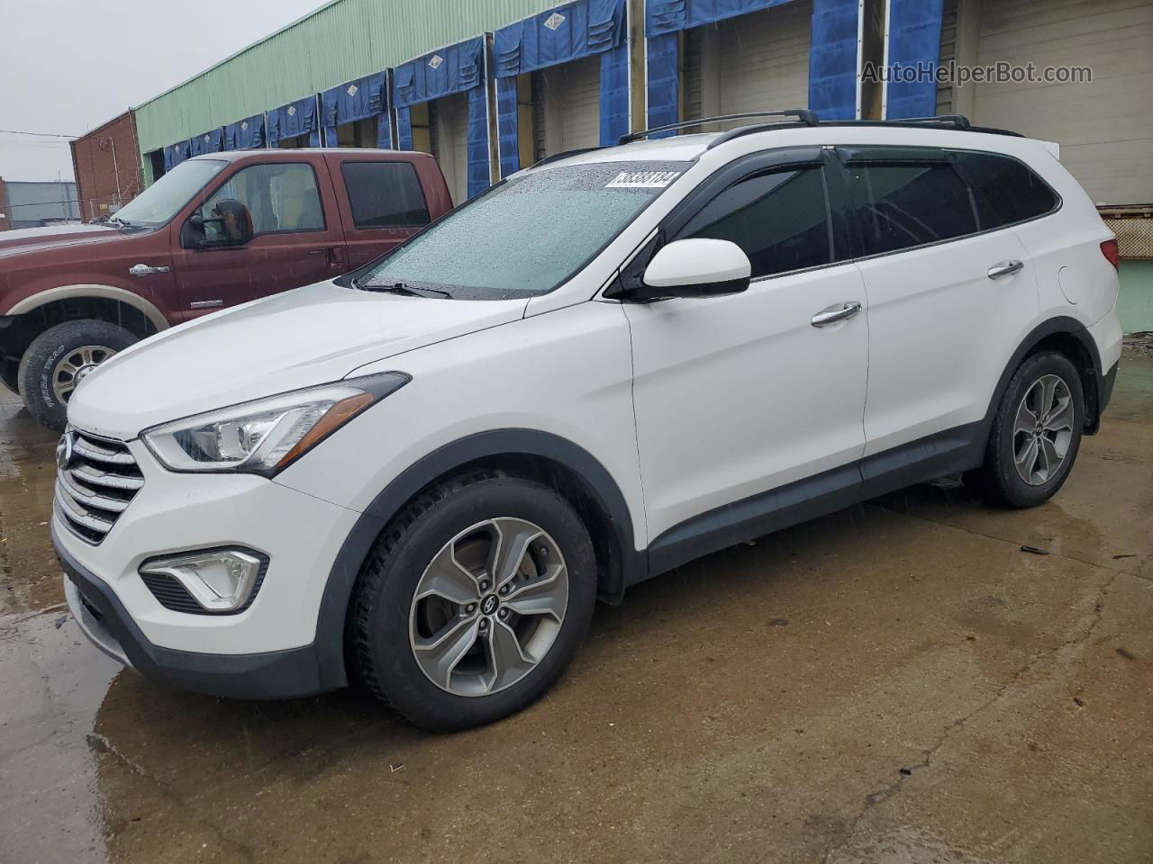 2014 Hyundai Santa Fe Gls White vin: KM8SMDHF6EU080140