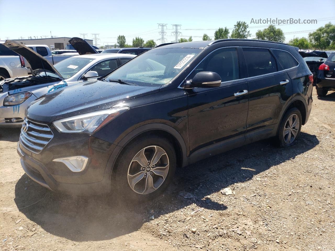 2013 Hyundai Santa Fe Gls Black vin: KM8SN4HF5DU008406