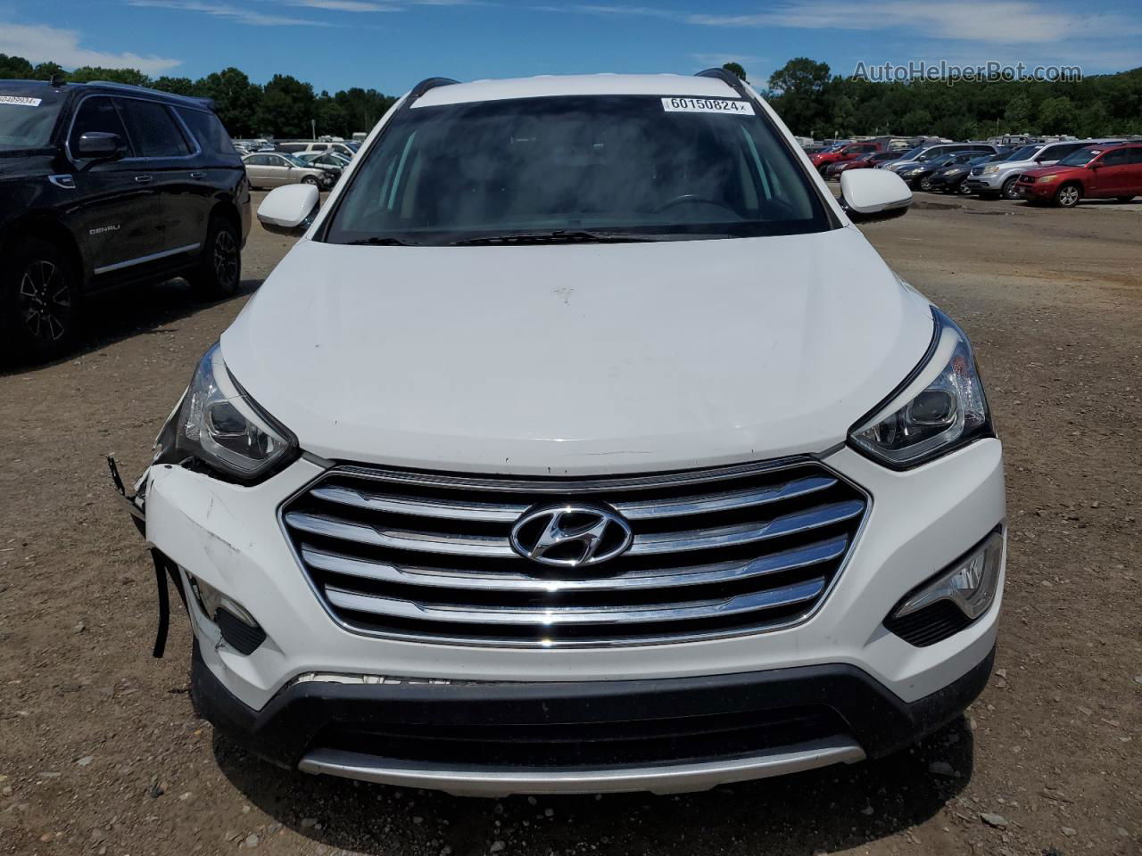 2014 Hyundai Santa Fe Gls White vin: KM8SN4HF8EU055916