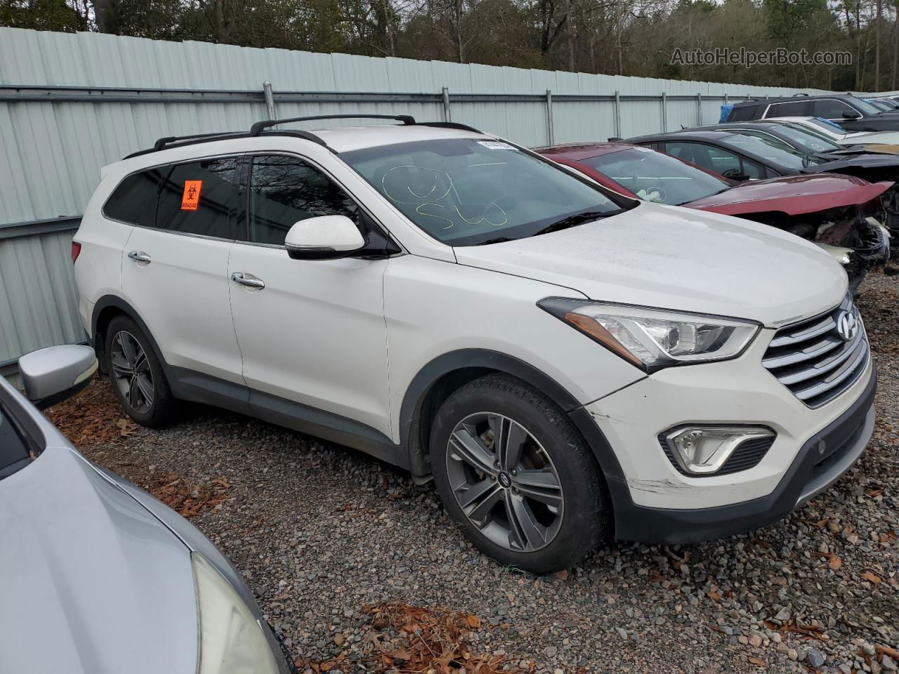 2015 Hyundai Santa Fe Gls White vin: KM8SN4HF8FU106624