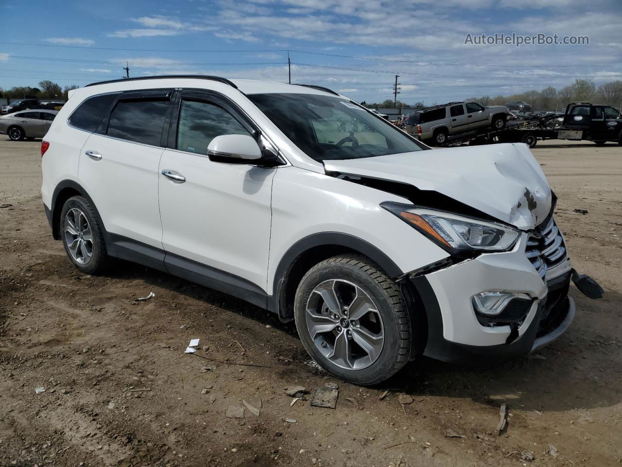 2014 Hyundai Santa Fe Gls Белый vin: KM8SNDHF1EU044384