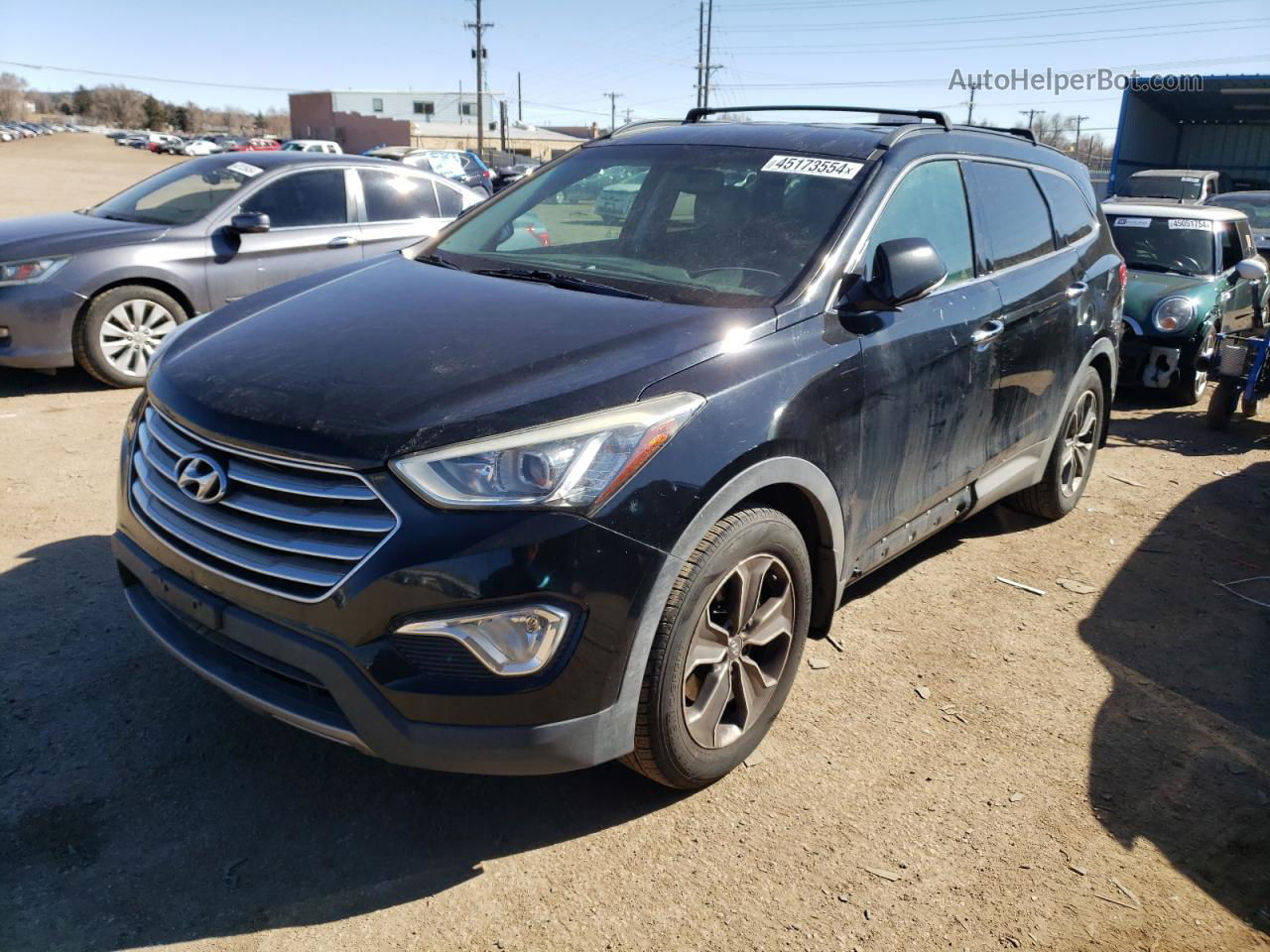 2014 Hyundai Santa Fe Gls Black vin: KM8SNDHF4EU067237