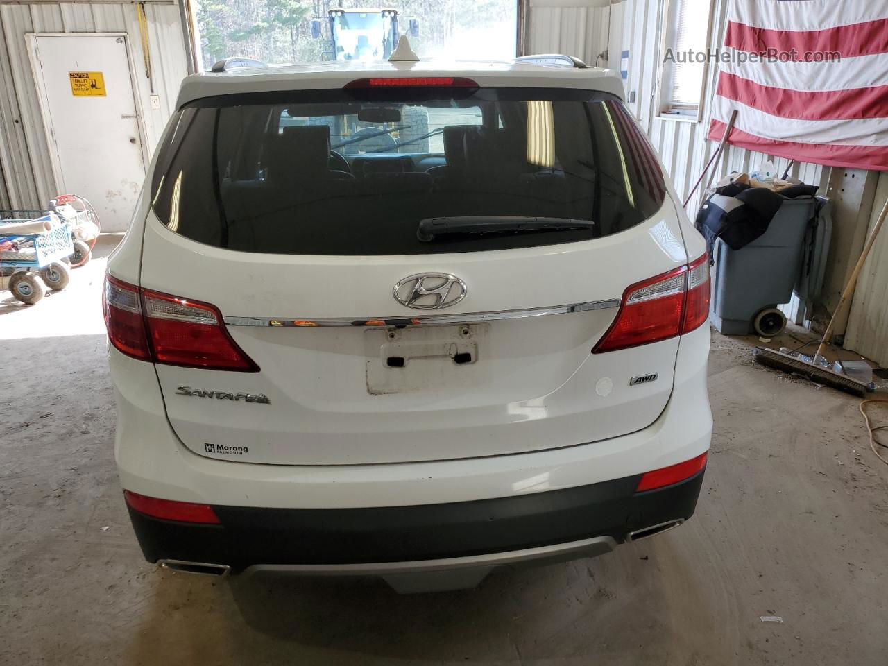 2013 Hyundai Santa Fe Gls White vin: KM8SNDHF7DU016944