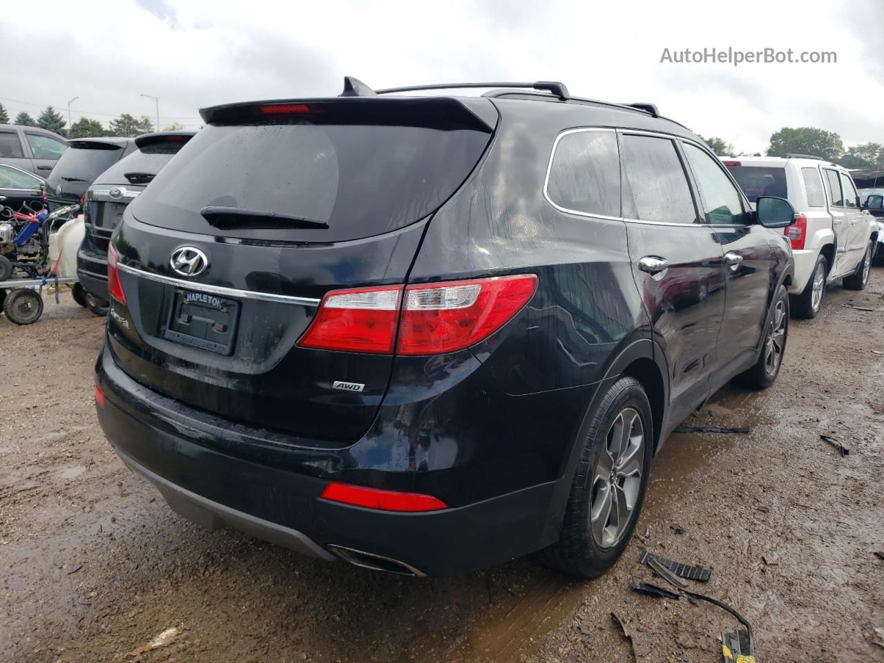 2014 Hyundai Santa Fe Gls Black vin: KM8SNDHF7EU035219