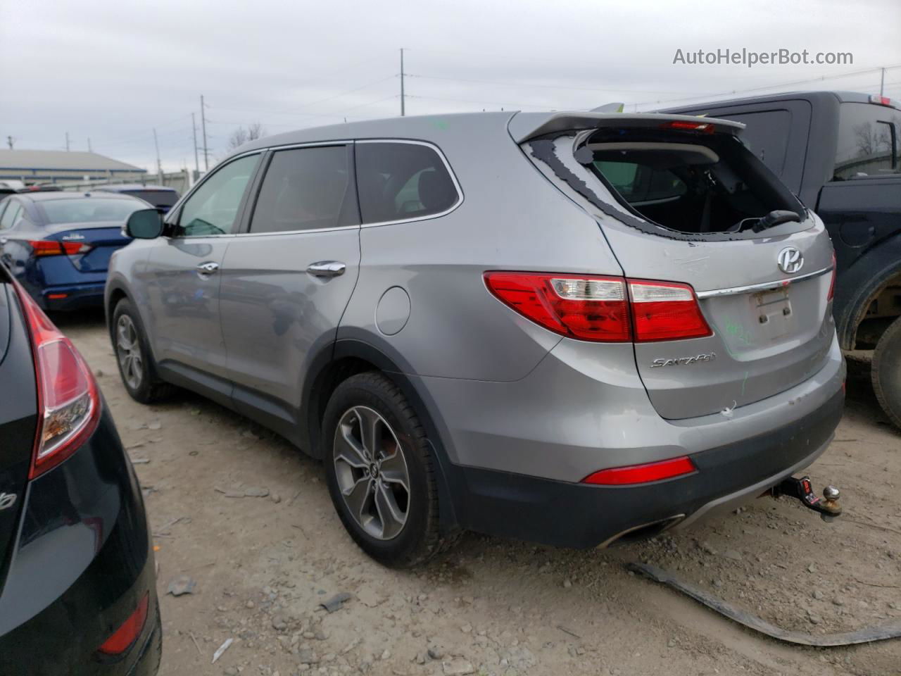 2014 Hyundai Santa Fe Gls Серебряный vin: KM8SNDHF7EU058631