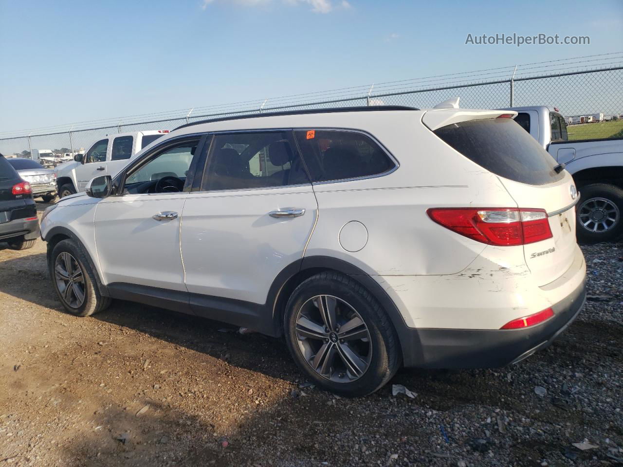 2014 Hyundai Santa Fe Gls White vin: KM8SR4HF6EU087137