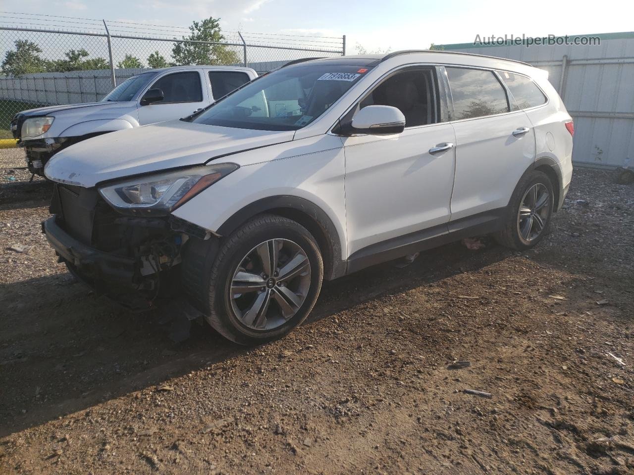 2014 Hyundai Santa Fe Gls White vin: KM8SR4HF6EU087137