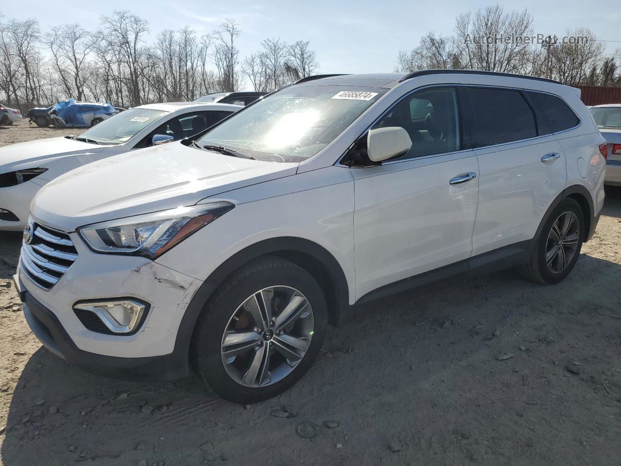 2014 Hyundai Santa Fe Gls White vin: KM8SR4HFXEU077727