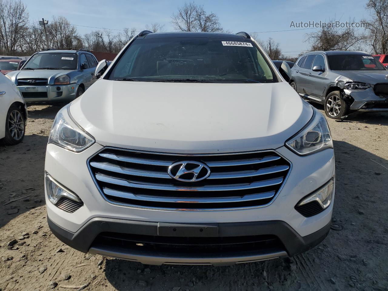 2014 Hyundai Santa Fe Gls White vin: KM8SR4HFXEU077727