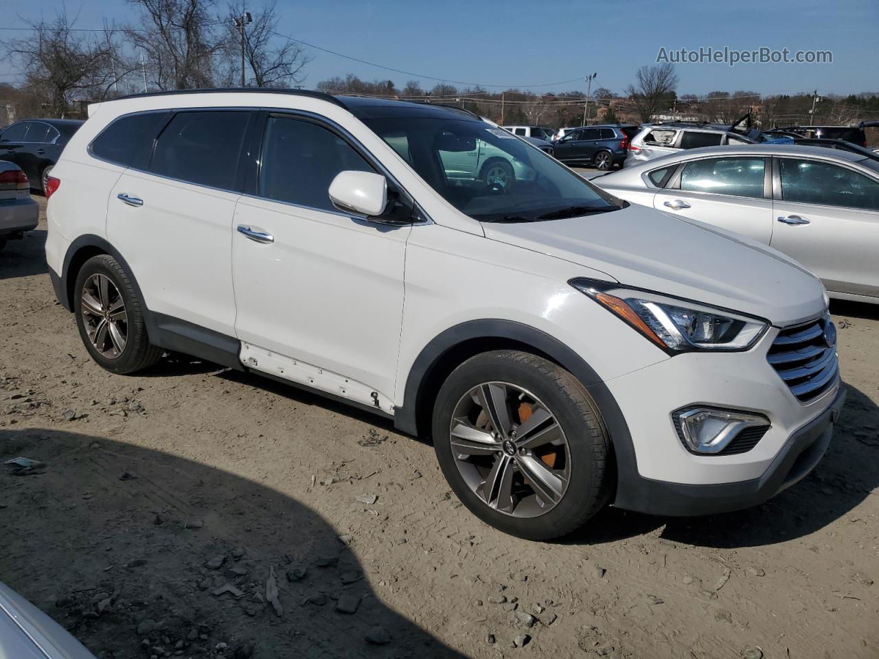 2014 Hyundai Santa Fe Gls White vin: KM8SR4HFXEU077727