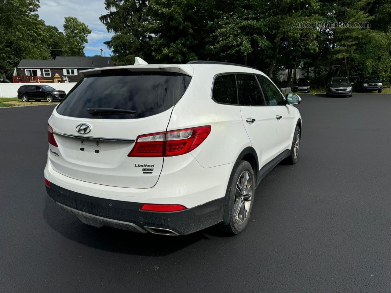 2014 Hyundai Santa Fe Gls White vin: KM8SRDHFXEU080501