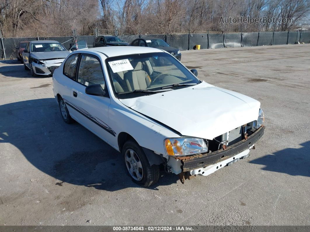 2001 Hyundai Accent L White vin: KMHCF35G21U111724