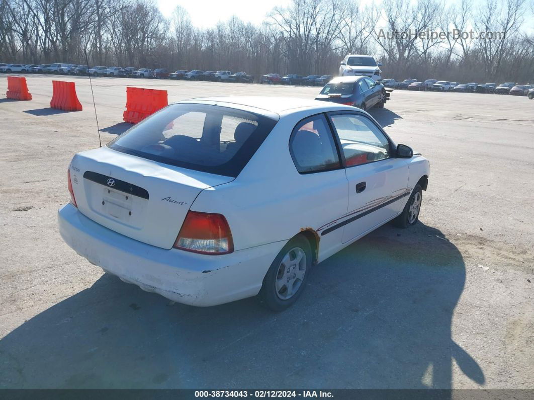 2001 Hyundai Accent L White vin: KMHCF35G21U111724