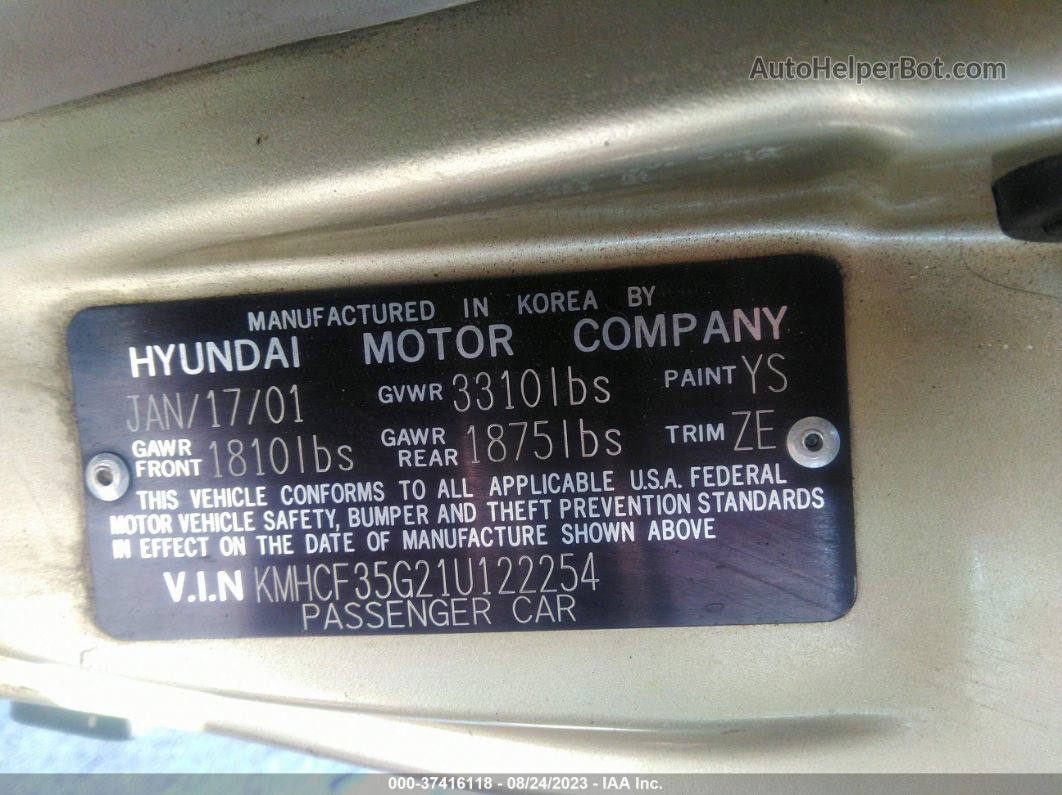 2001 Hyundai Accent L Серебряный vin: KMHCF35G21U122254