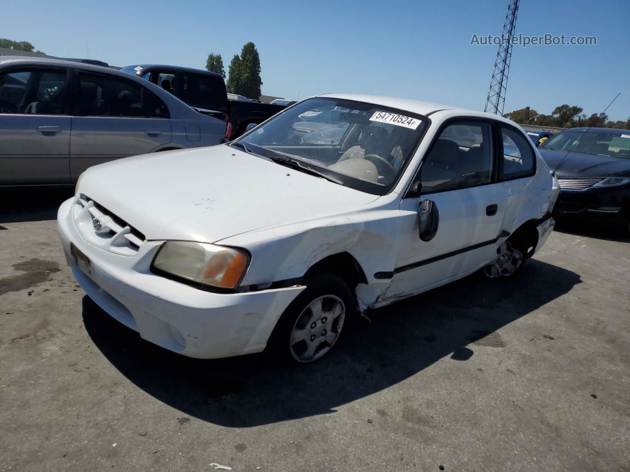 2001 Hyundai Accent L White vin: KMHCF35G51U068707