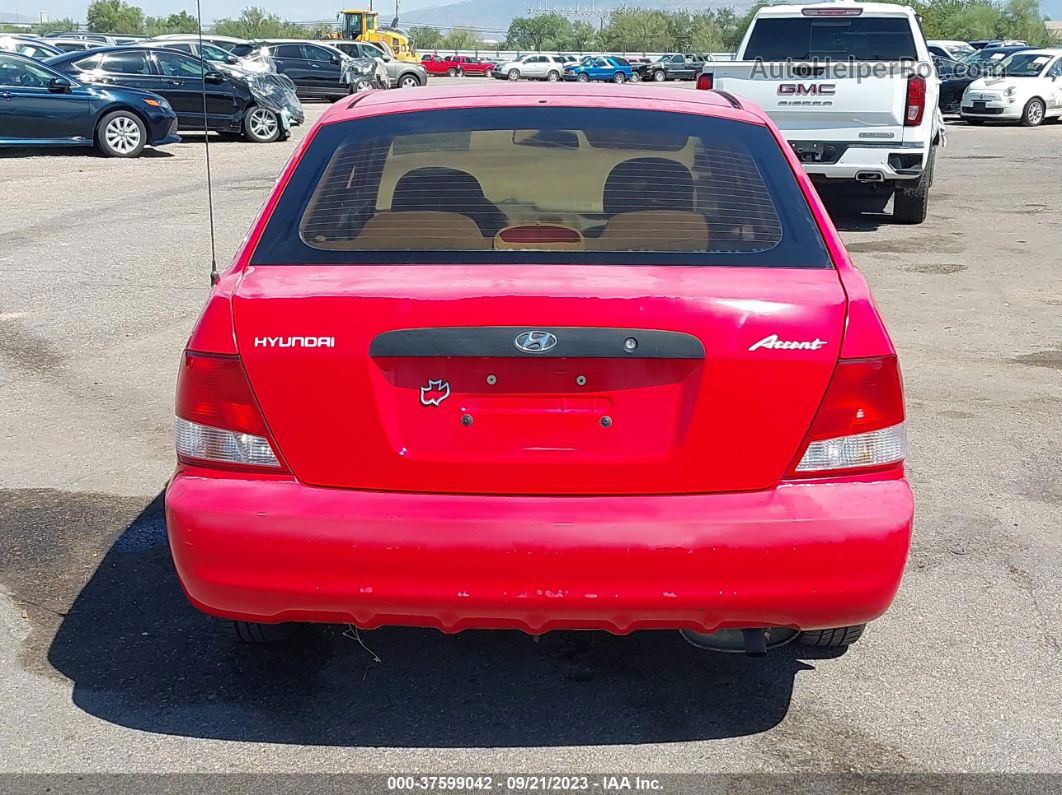 2001 Hyundai Accent L Red vin: KMHCF35G51U110437