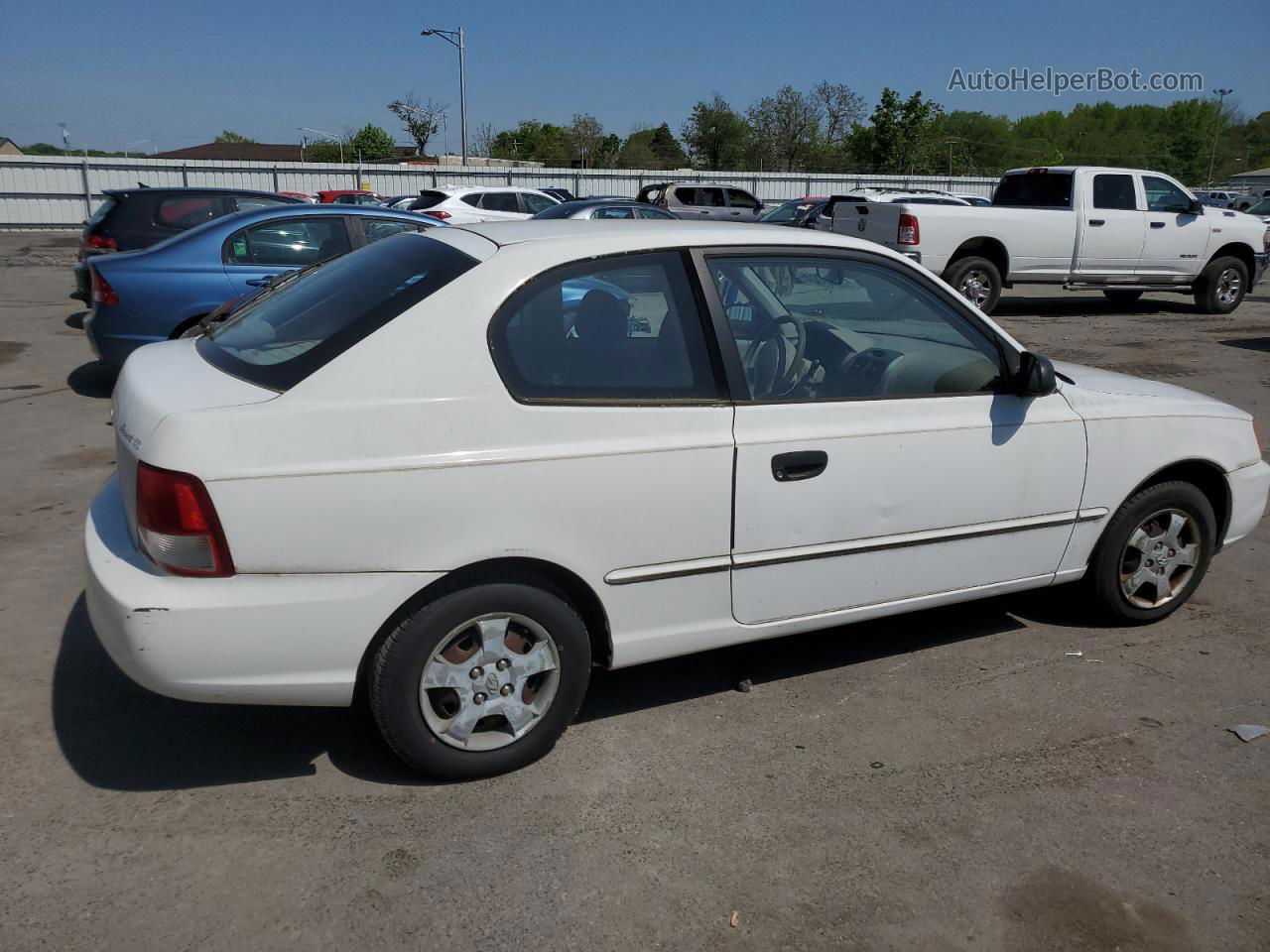 2001 Hyundai Accent Gs White vin: KMHCG35C21U151313