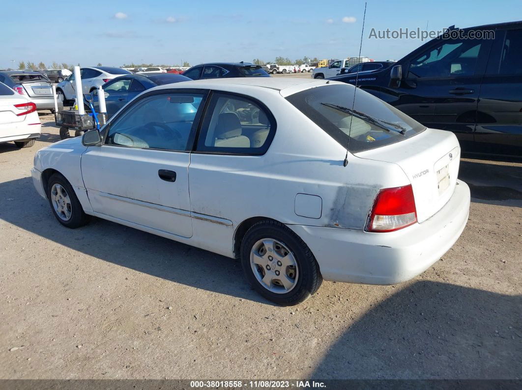 2001 Hyundai Accent Gs White vin: KMHCG35C71U125905