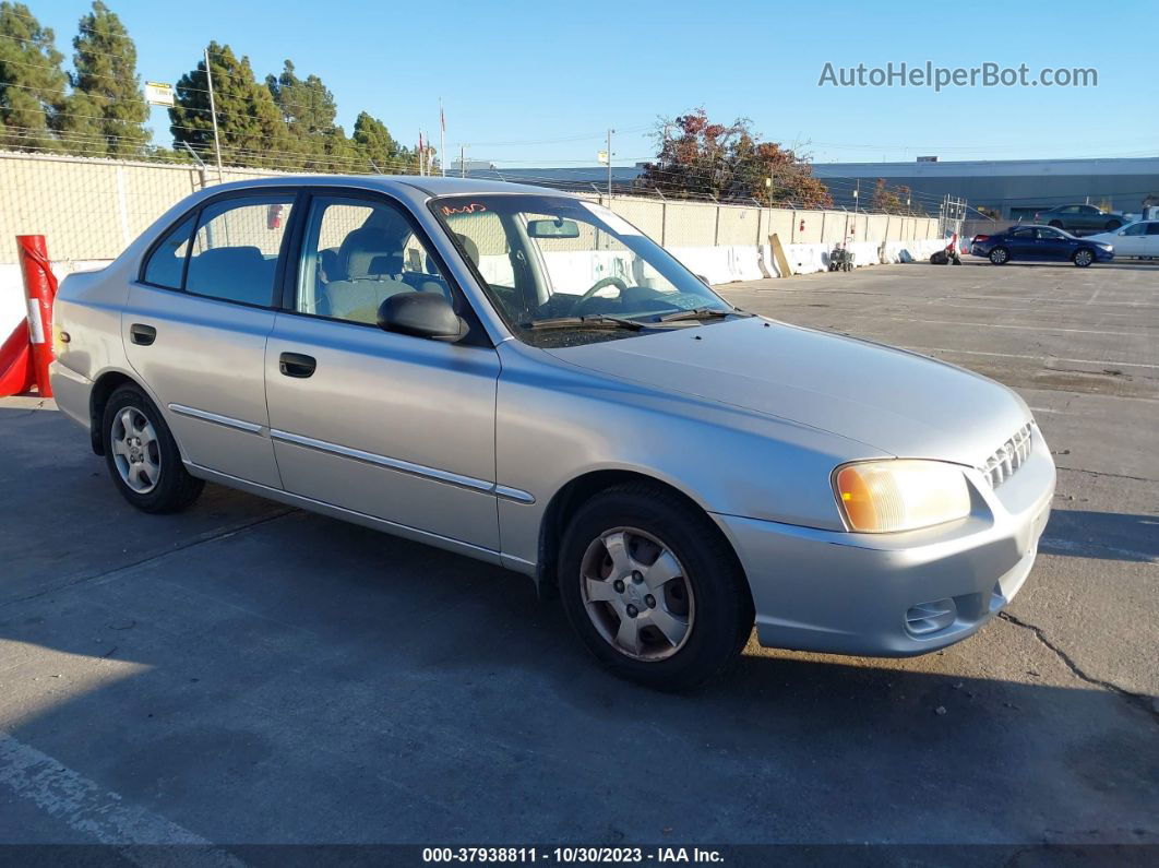 2001 Hyundai Accent Gl Silver vin: KMHCG45C01U204662