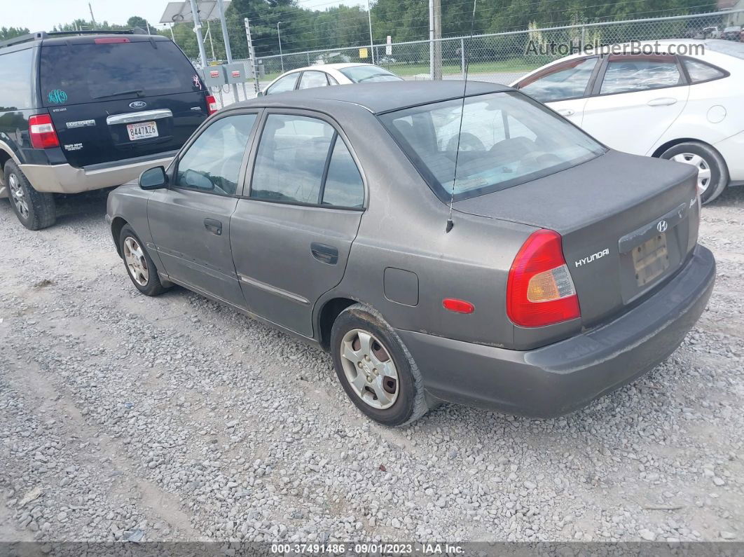 2001 Hyundai Accent Gl Gray vin: KMHCG45C21U214576