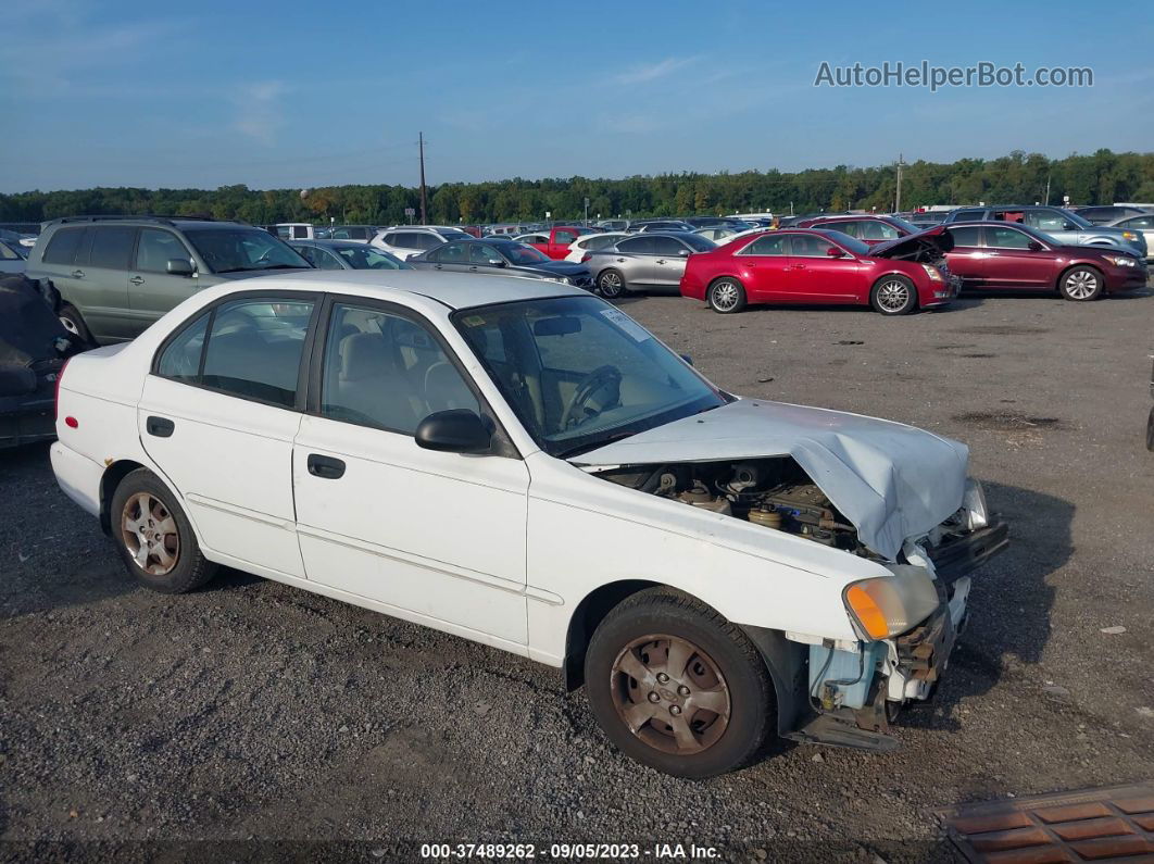 2001 Hyundai Accent Gl White vin: KMHCG45C31U250924