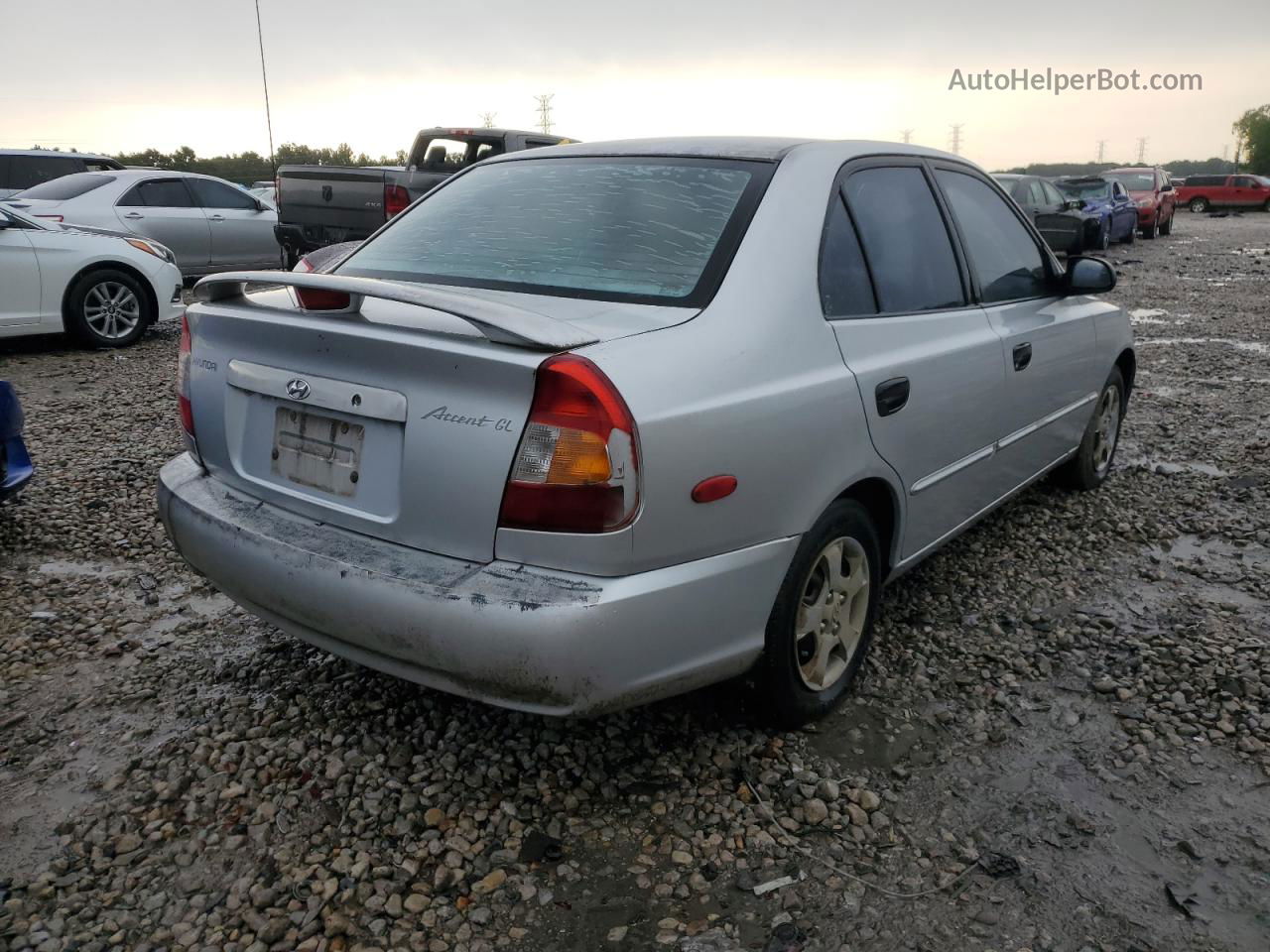 2001 Hyundai Accent Gl Silver vin: KMHCG45C51U175725